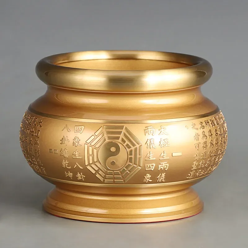 

Pure bronze statue offering set, incense burner, fruit plate, lamp,Taoist gossip,worship god,offering god,whole set of ornaments