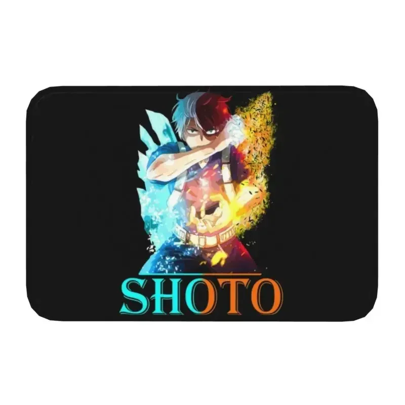 Shoto Todoroki Fire And Ice Front Door Mat Indoor Waterproof Anime Manga My Hero Academia Doormat Floor Bath Entrance Rug Carpet