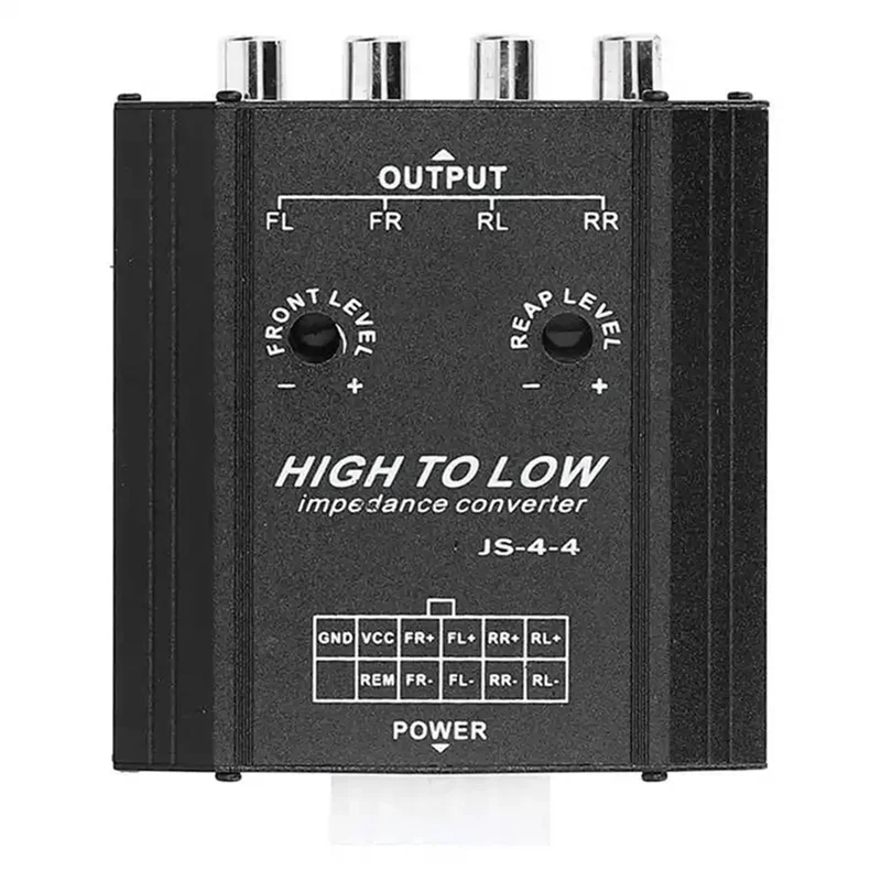 BNVN-2X 12V 4 Channel Car Audio Converter For Rca High To Low Line Car Stereo Radio Speaker Frequency Filter