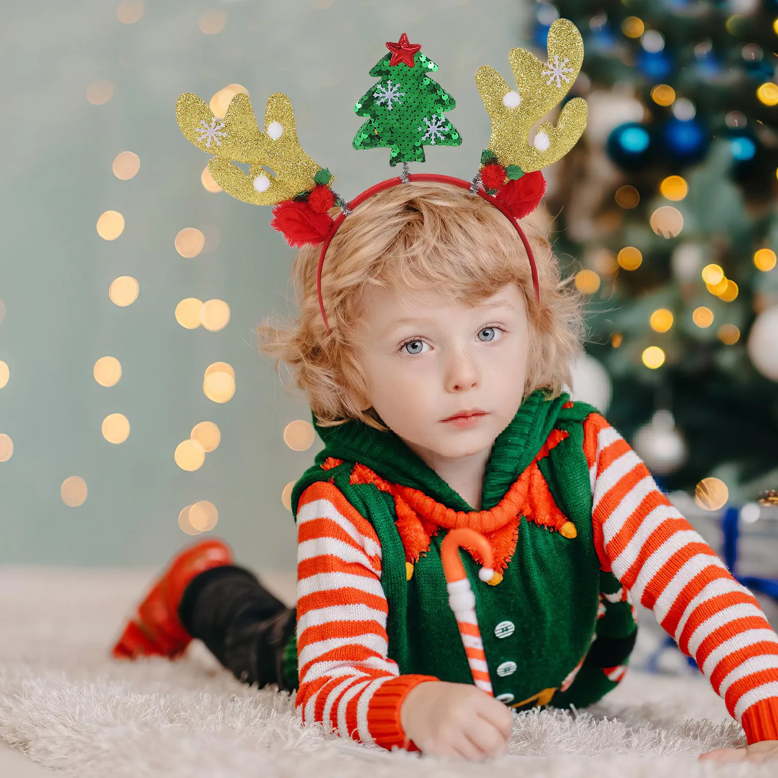 2 قطعة قرون الرنة عيد الميلاد عقال خفيفة الوزن عطلة حفلة الشعر هوب للاحتفال العائلي الحدث المدرسي #3