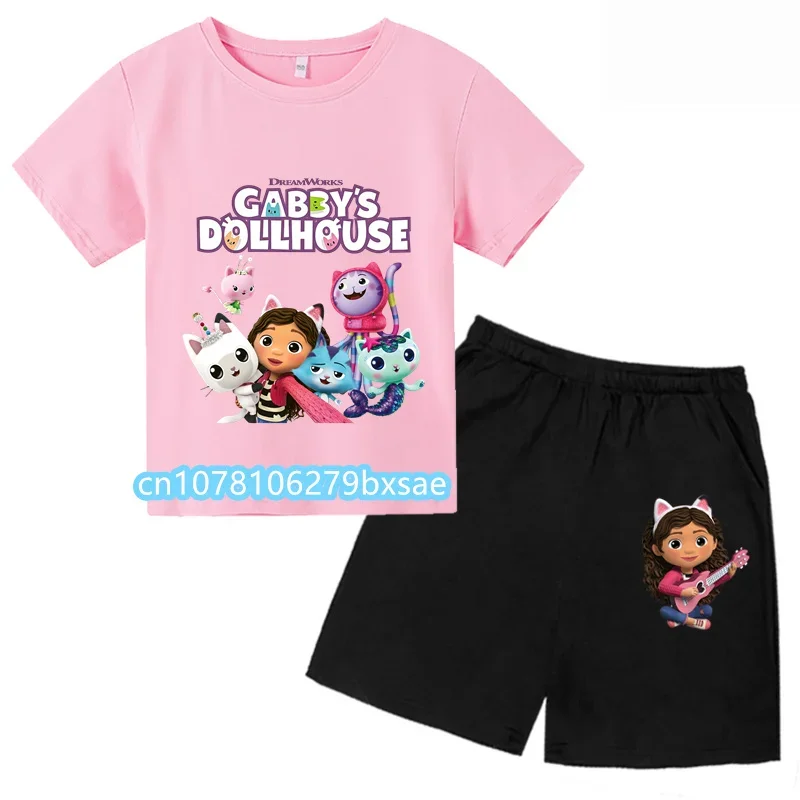 

Kids Gabby Cats Toddler Girls Gabbys Dollhouse Clothes Baby Boys short Sweatshirt Sets summer t shirt set