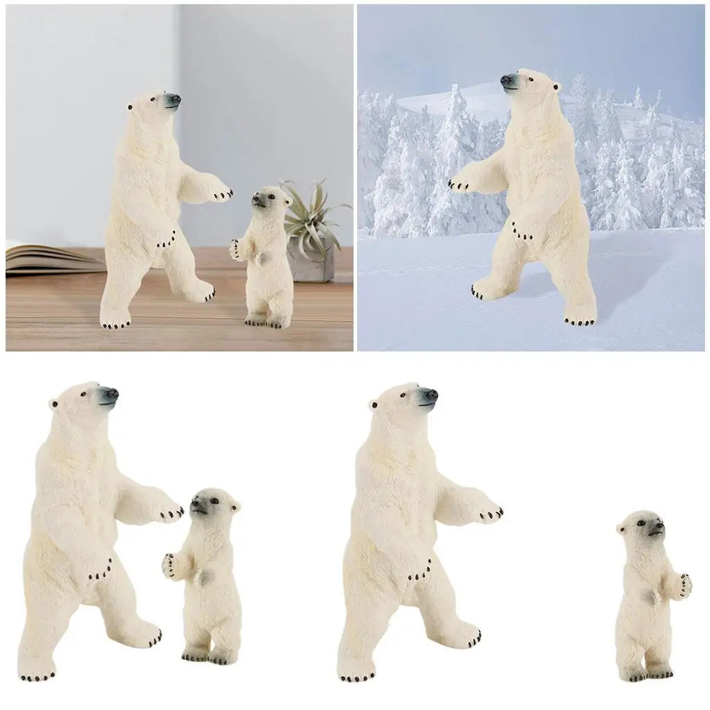 Figuras realistas de animales del Ártico, figuras de oso polar, juego de estatuas, suministros para fiestas, colección de juegos de cumpleaños, accesorios de enseñanza