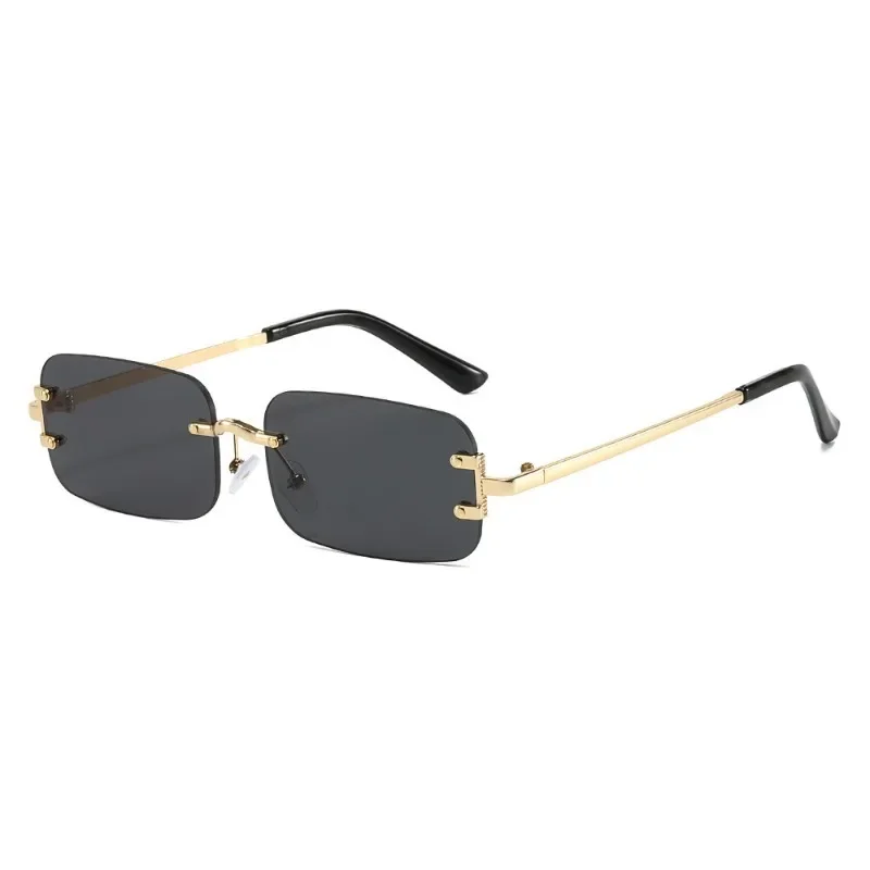Rimless Square Sunglasses Women Men Luxury Brand Designer Glasses Popular Travel Driving Metal Sun Glasses Shade Eyewear view 2