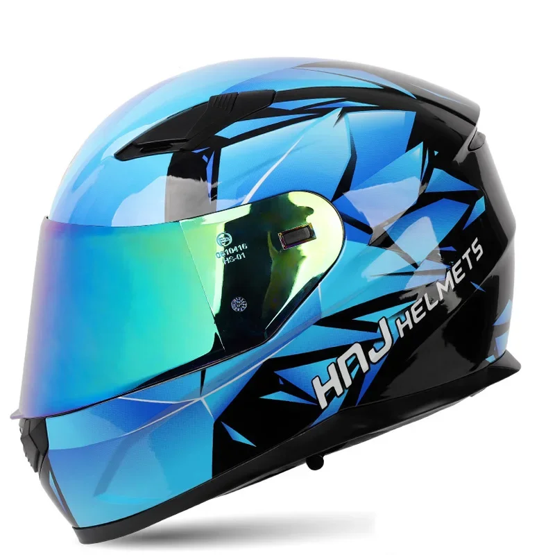 HNJ High Quality Racing  Full Face Helmet Full Face Helmets  Motorcycle Racing  Anti-fog Film Adults Classic Motor Cycle Helmets