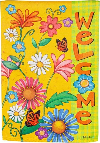 Welcome Spring Suede Garden Flag double sided XXQ