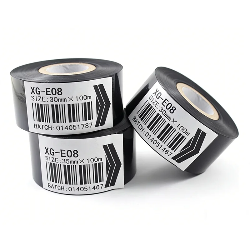 

Термотрансферная лента XG-E08 Carbon Ribbon черная для печати даты производства