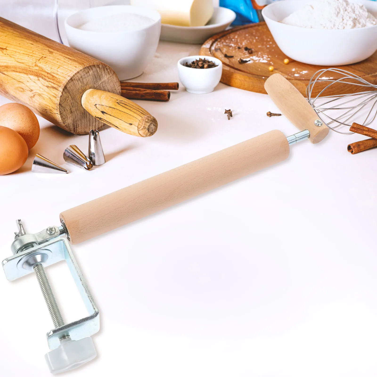 

Effortless Rolling Pin Kitchen On Table Rotating 360 Degree Dough Roller Baking Accessories Pizza Tortilla Home