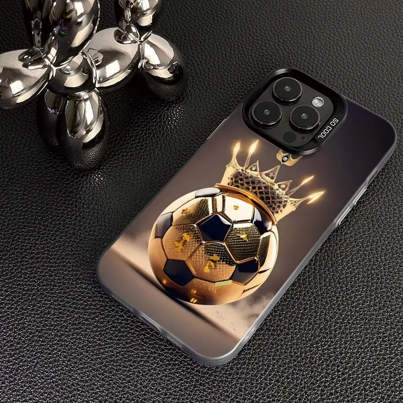 

Football crown design phone case for iPhone 16 15 14 13 12 11 Pro/ Max/Plus shock-proof rear cover anti-fingerprint