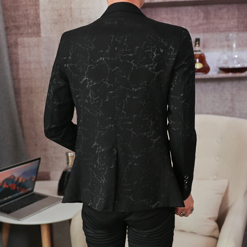 Boutique Luxury Shiny Men\'s Casual Spotted Blazer Gentleman Ball Banquet Party Tuxedo Groom Wedding Dress Stage Host Suit Jacket