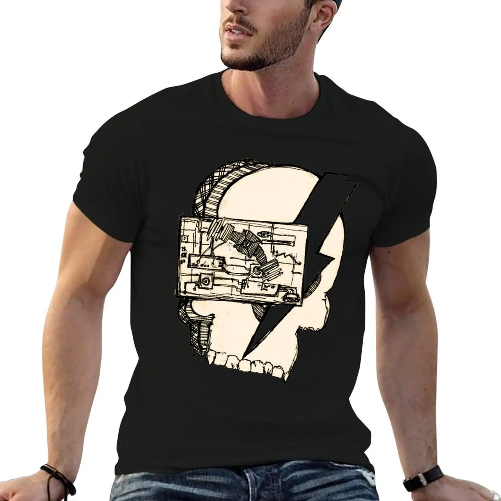 Skull Charged, hh5art T-Shirt t shirt man cotton g man t shirts for men printed t shirts for man T-shirt