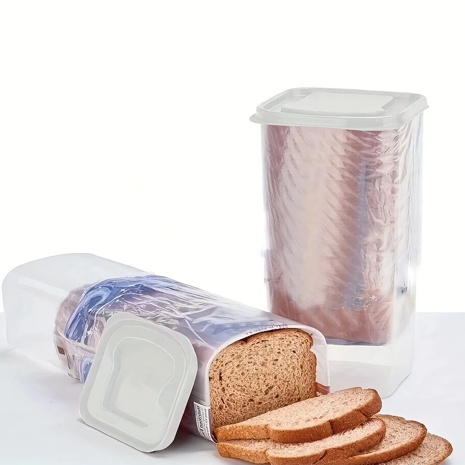 

1Pc Transparent Bread Saver - Reusable Plastic Bread Container With Flip-Top Lid For Freshness, Ideal For Buns, Bagels & More