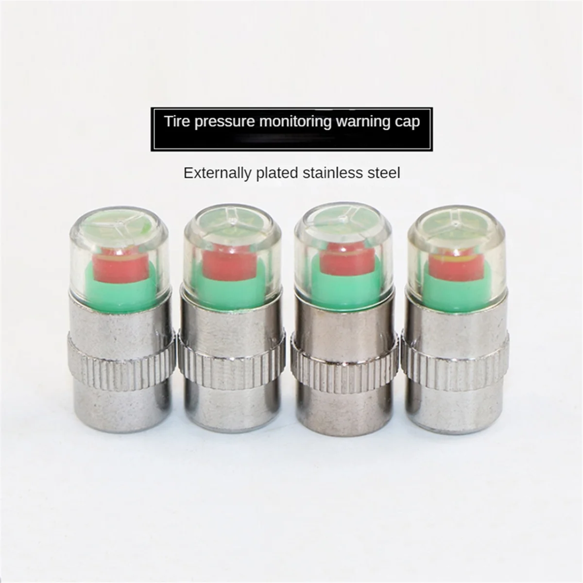 

4Pc Car Tire Pressure Indicator Tire Pressure Gauge Indicator Alert Monitoring Valve Cap Sensor External Valve Detection