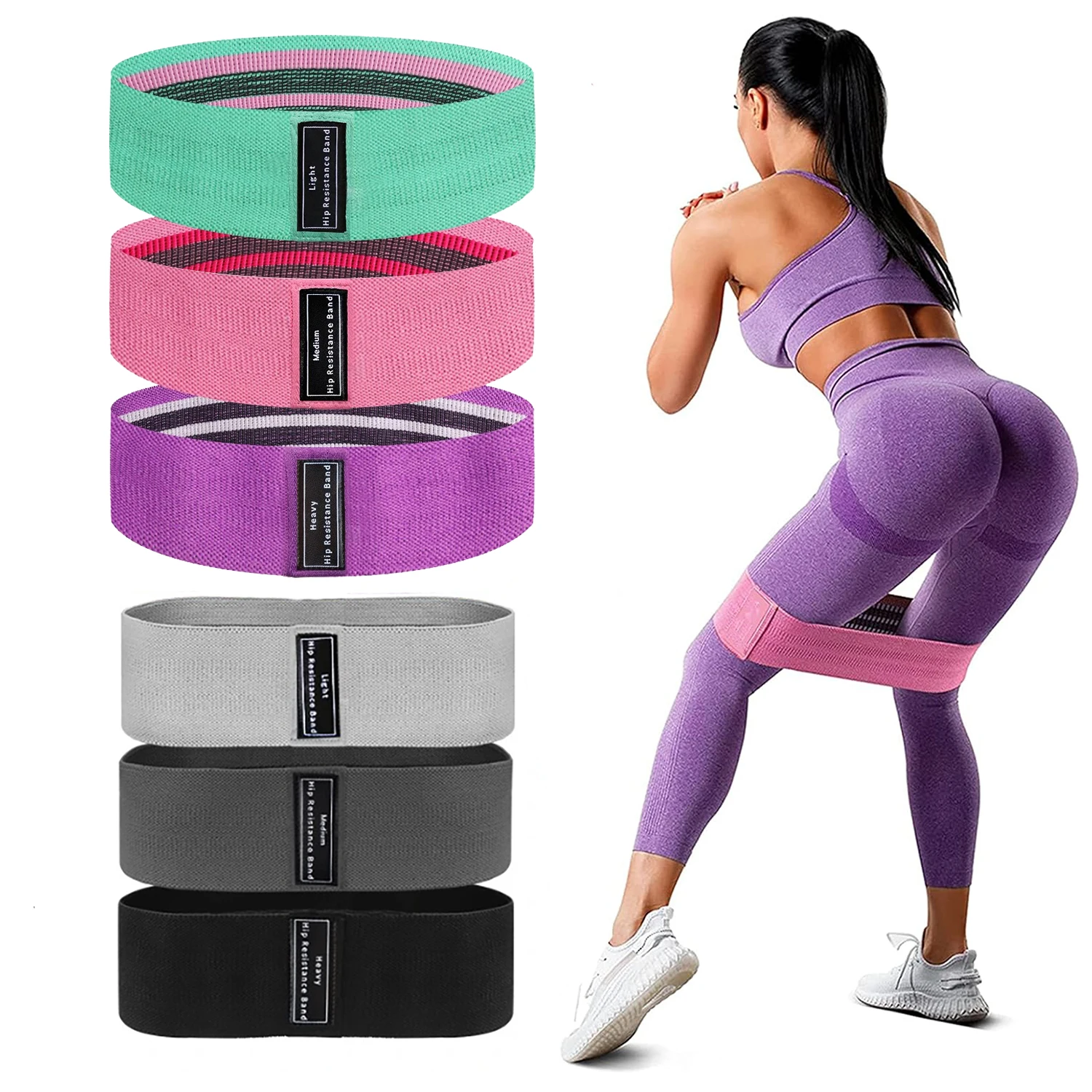 Anti-Slip Resistance Hip Booty Bands Squat Glute Workout Non-slip Trainer Thick Stretch Fitness Strips Loops Yoga Equipment