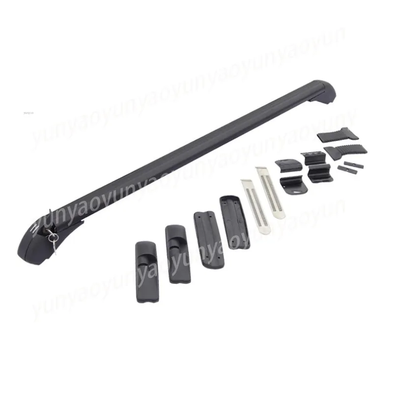 Universal Black Aluminum Car Roof Rack Rail Bar with Lock 1 Pair Top Horizontal Luggage Carrier