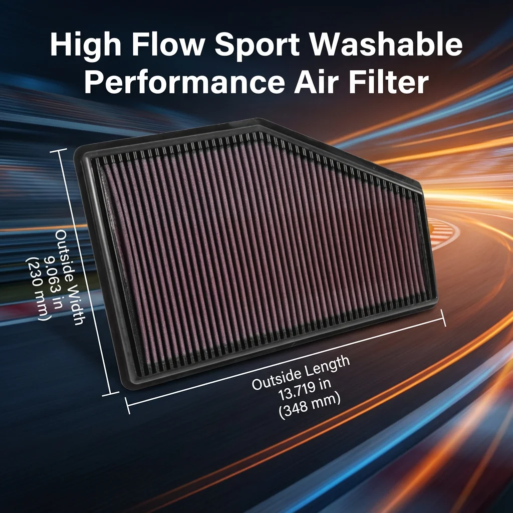 

Спортивный моющийся воздушный фильтр с высокой пропускной способностью для Buick Regal, LaCrosse, Chevrolet Malibu, Cadillac XT4, Holden Commodore 2016-2025, 33-5049