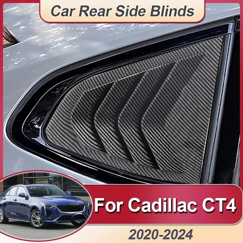 

For Cadillac CT4 2020-2024 2021 2022 2023 Car Window Side Triangle Rear Shutter Louver Window Blind Trim Conversion Auto Sticker