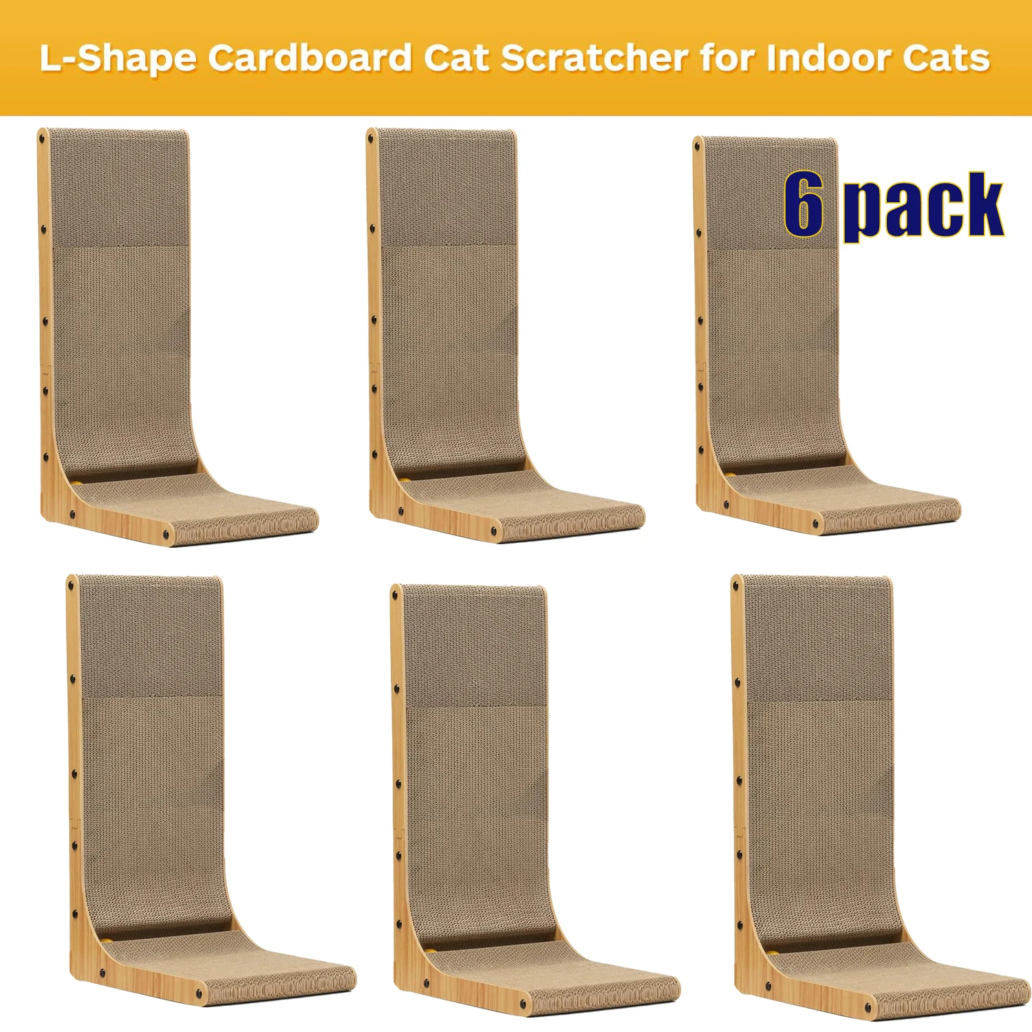 L Shape Cat Scratcher, 23.6 Inch Cat Scratchers for Indoor Cats, Protecting Furniture Cat Scratch Pad, Cardboard Cat Scratching