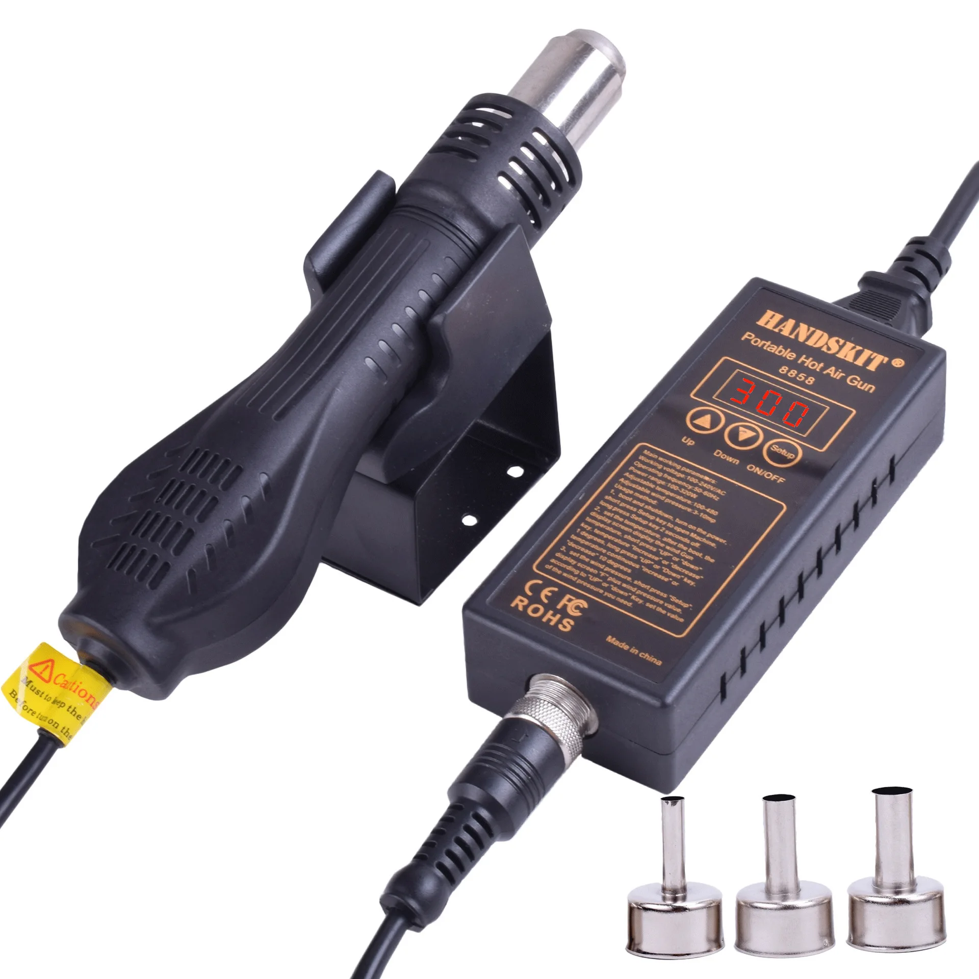 

Portable hot air gun 8858 constant temperature adjustable digital display desoldering station tool pull blow soldering gun