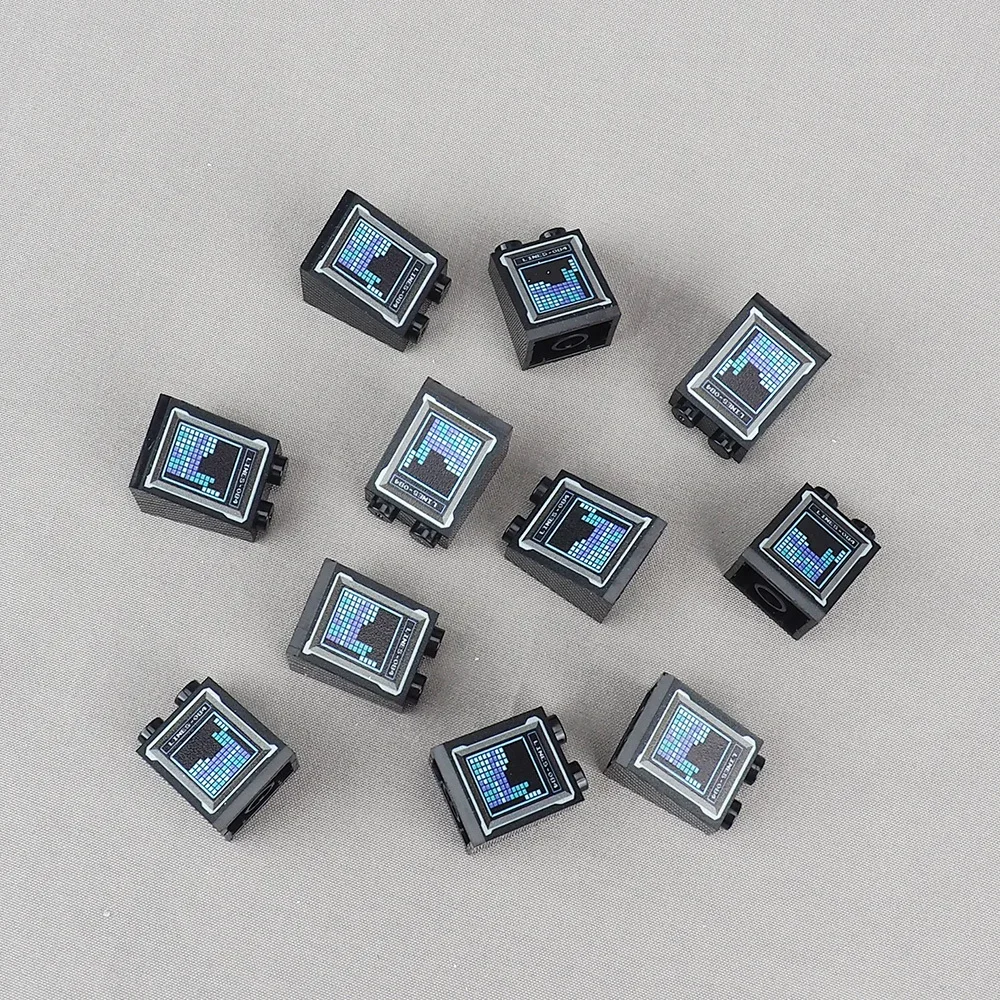 

MOC 10PCS Part Bricks 3678 Game Screen Pattern Building Block Set 3678pb Russia Time House Decoration Particle Toy Children Gift