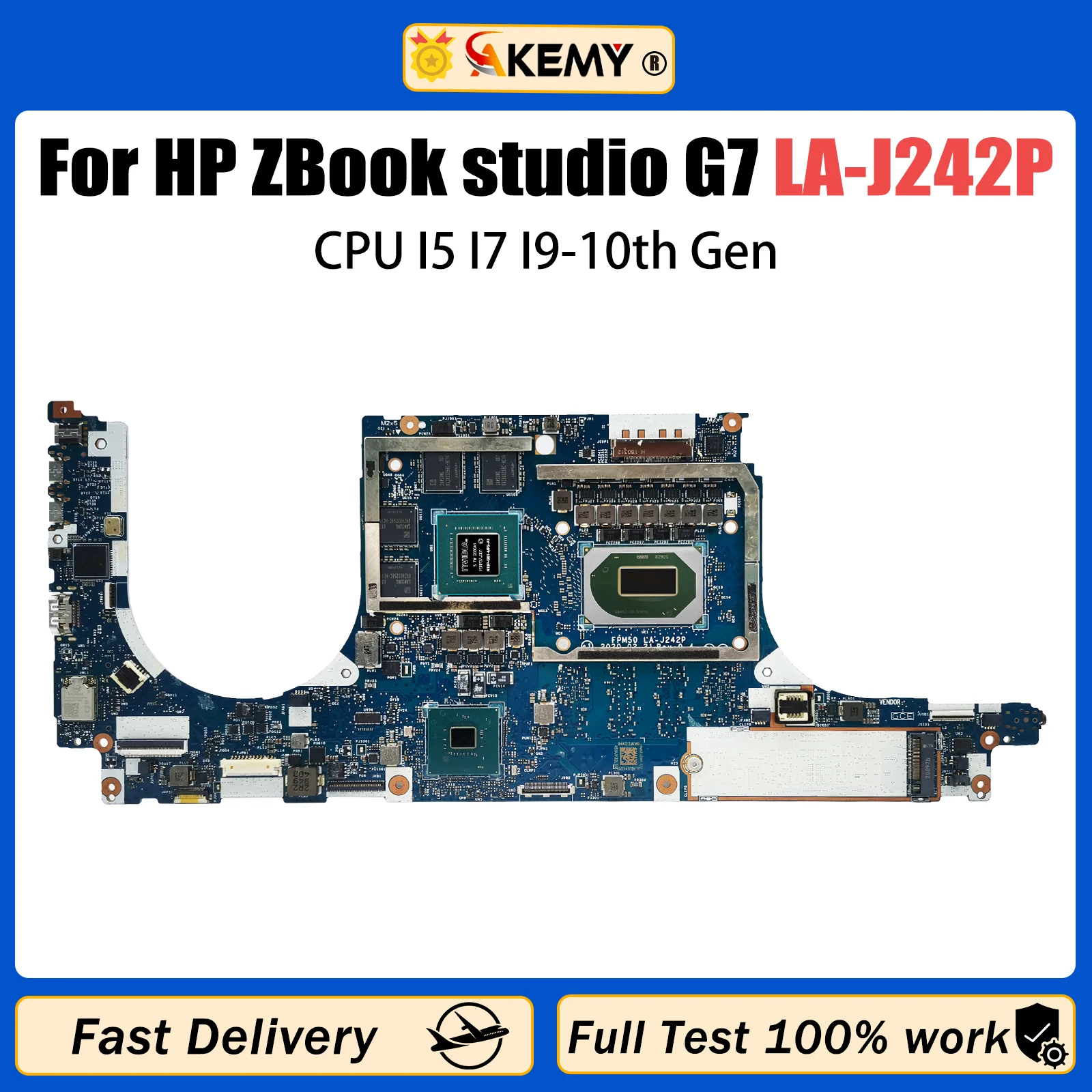 

AKEMY LA-J242P For HP ZBOOK G7 Laptop Motherboard With CPUI5 I7 I9-10th Gen N19P-Q1-A1 16GB RAM M128