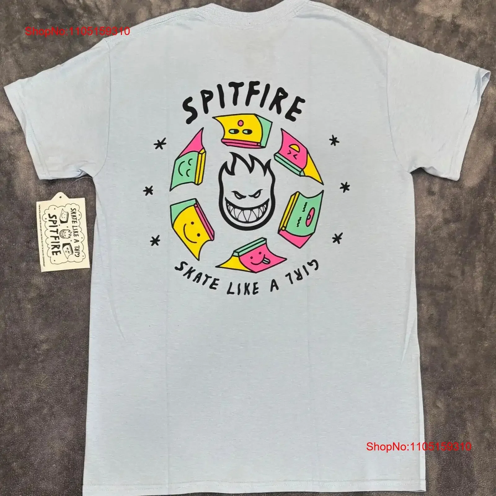 

Футболка SPITFIRE WHEELS Skate Like A Girl, размер S, винтажная стираная дизайнерская одежда, модная универсальная уличная одежда, мягкая унисекс