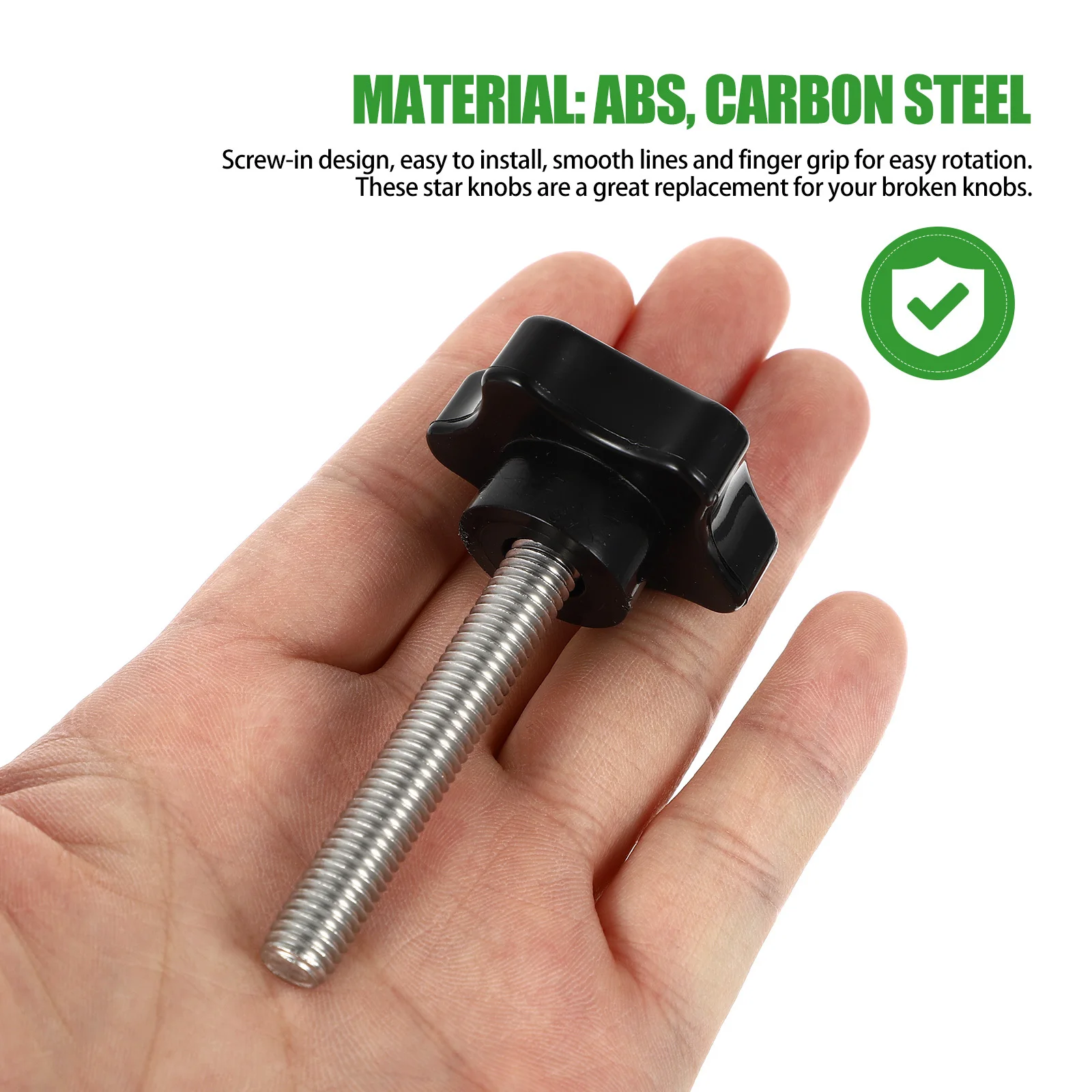 

2Pcs Hand Screw Knobs Star Clamping Handle Durable ABS Stainless Steel Hex Nuts M8x50 Woodworking Radio Fixtures Jigs