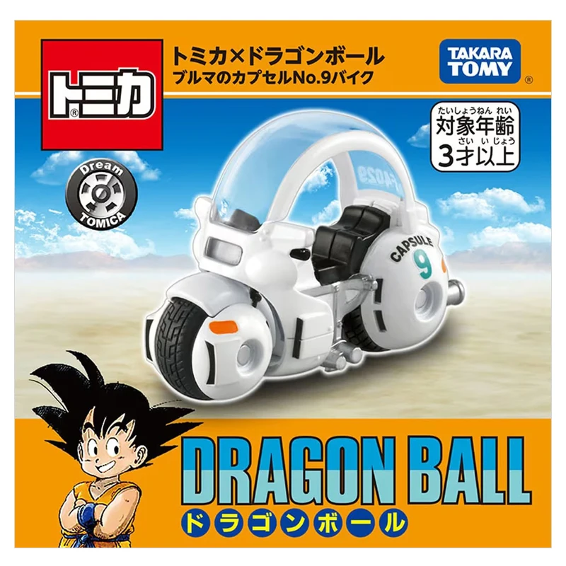 Tomy Tomica Dream Card Simulatie Legering Automodel Speelgoedornament X Dragon Ball Bulma's Capsule nr. 9-fiets mei nieuw model Goku