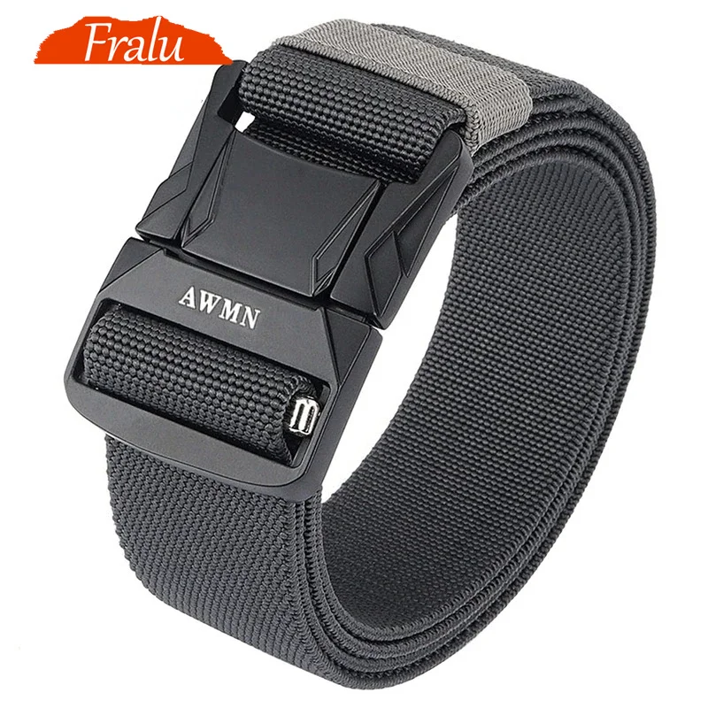 Stretch Tactical Belts For Men Anti-Rust Metal Quick Release Buckle Outdoor Work Sports Belt 1200D Real Nylon Jeans Belt