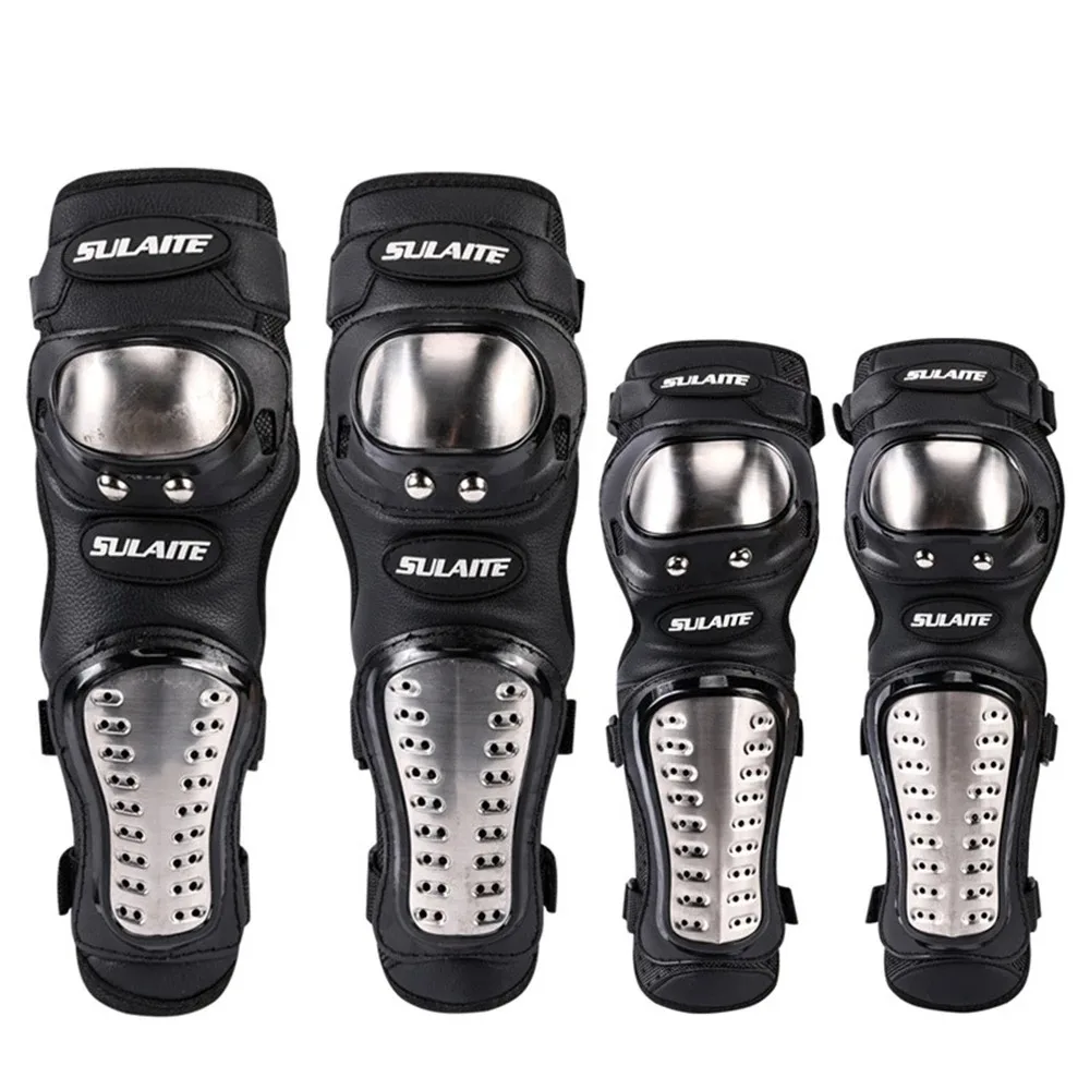 

4PCS Motorbike Knee Elbow Pads Set Stainless Steel Lightweight All Season Outdoor Riding Protective Gear Motorcycle Safety Guard