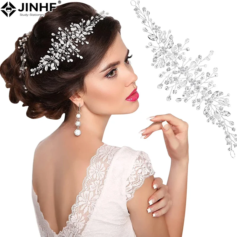 

Bridal Hair Accessories Crystal Wedding Hair Accessories Fashion Clear Bridal Tiara Headbands Bride Headdress Banquet Headwear