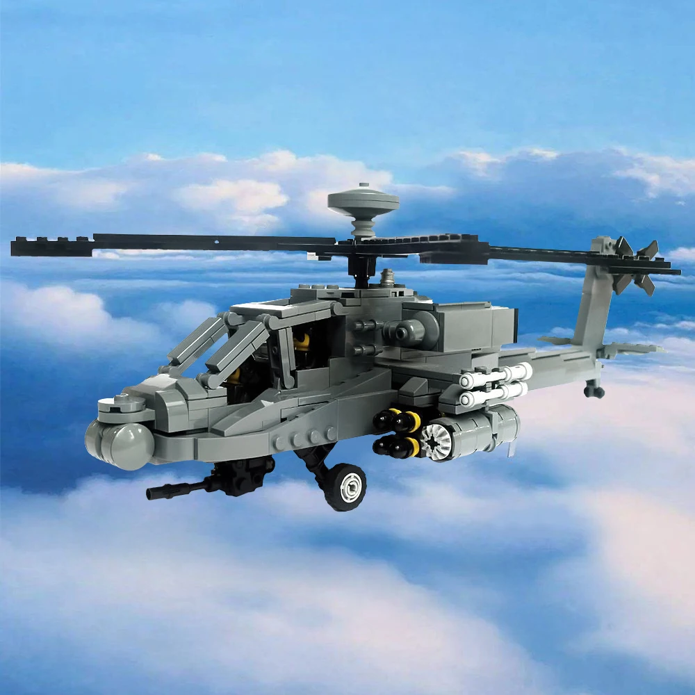 

MOC AH-64D Apache Longbow Model Building Blocks Airplane Model Brick Toys Puzzle Toys Decorative Ornaments Children's Gifts