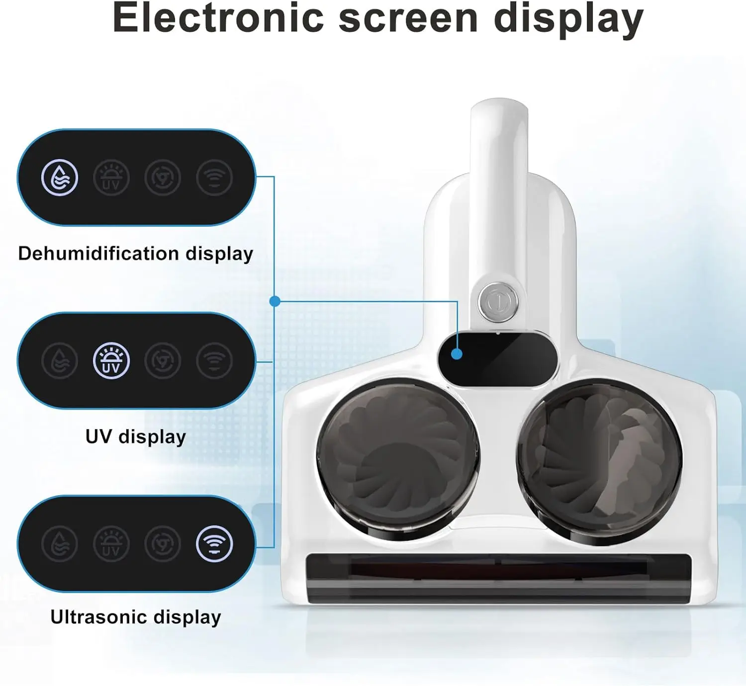 롤러 브러시 및 고열 UV 매트리스 진공, 업그레이드 더블 더스트 컵, 500W 강력한 흡입 핸드헬드