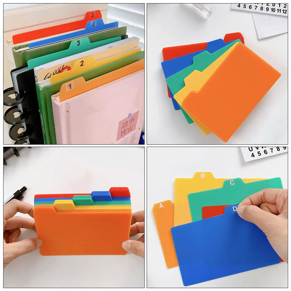 

50 Sheets Waterproof PP Index Card Dividers Writable Tab Separators for Notebooks Files Planner Office Document Organization