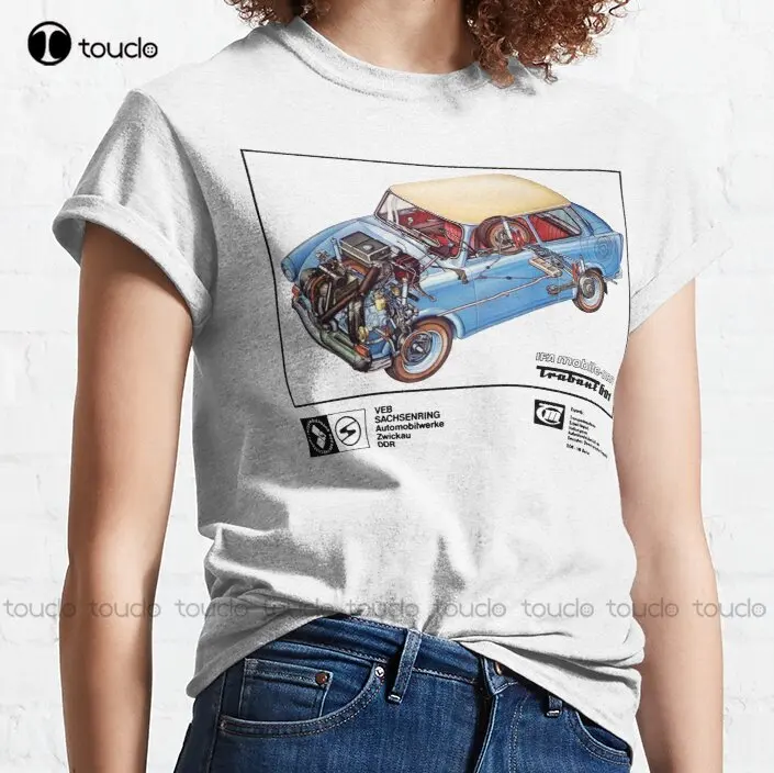 Trabant 601 East German, Car Classic T-Shirt White Cotton Tshirt Short Sleeve Funny Tee Shirts Xs-5Xl Unisex Streetwear Retro