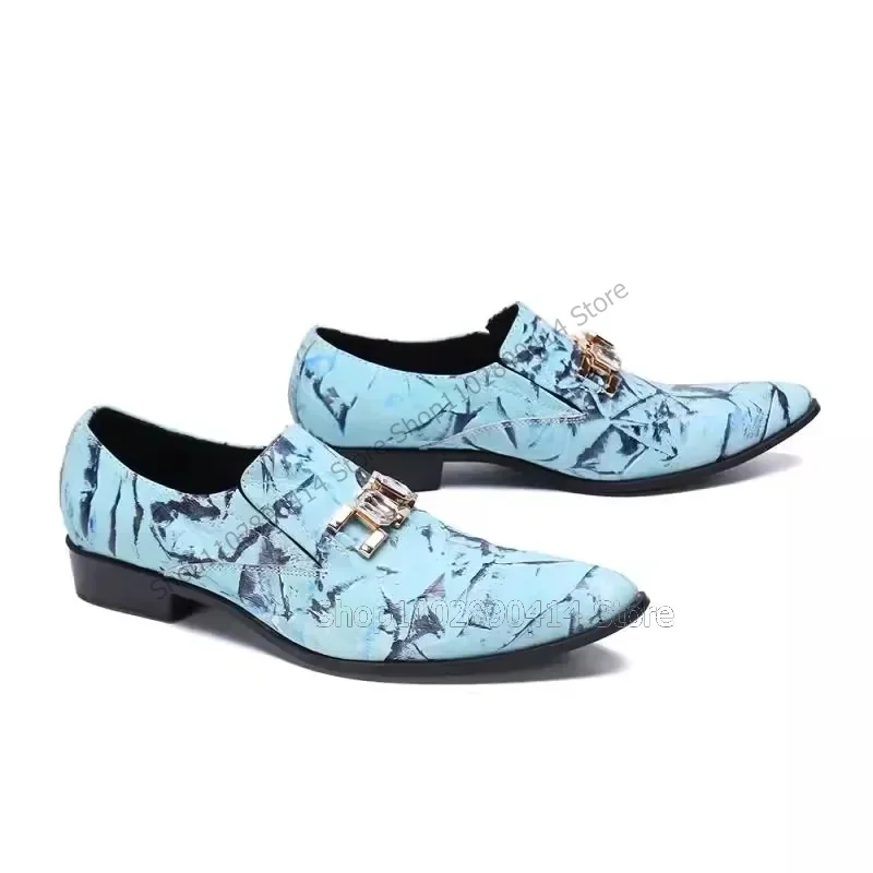 

Mixed Color Bamboo Pattern Metal Decor Men Shoes Fashion Slip On Men Casual Shoes Luxury Handmade Party Banquet Men Dress Shoes