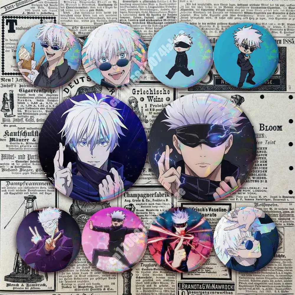 J-Jujutsu S-Satoru Gojo K-Kai-sen JJK Button Badge 2PC Sets for Bags & Clothes & Accessories Metal Pin Vibrant Collection