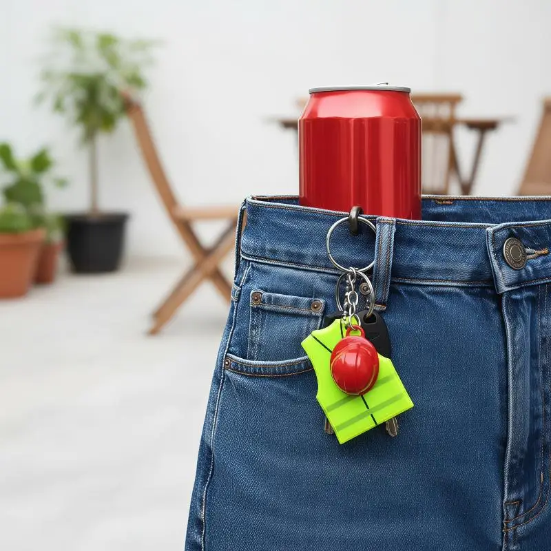 Kreativer Schlüsselanhänger in Form einer Weste und eines Schutzhelms, reflektierender Anhänger für Nachtfahrten, für Rucksack- und Gepäckzubehör – Detail 8