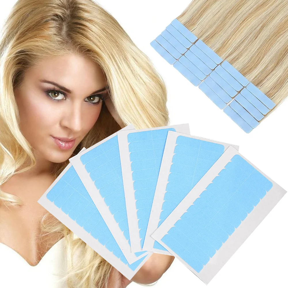 Hair Extension Tape Tabs Double Sided Adhesive Extension Replacement Tape Strong Hold Wig Tape for Lace Wigs Hairpiece Frontal