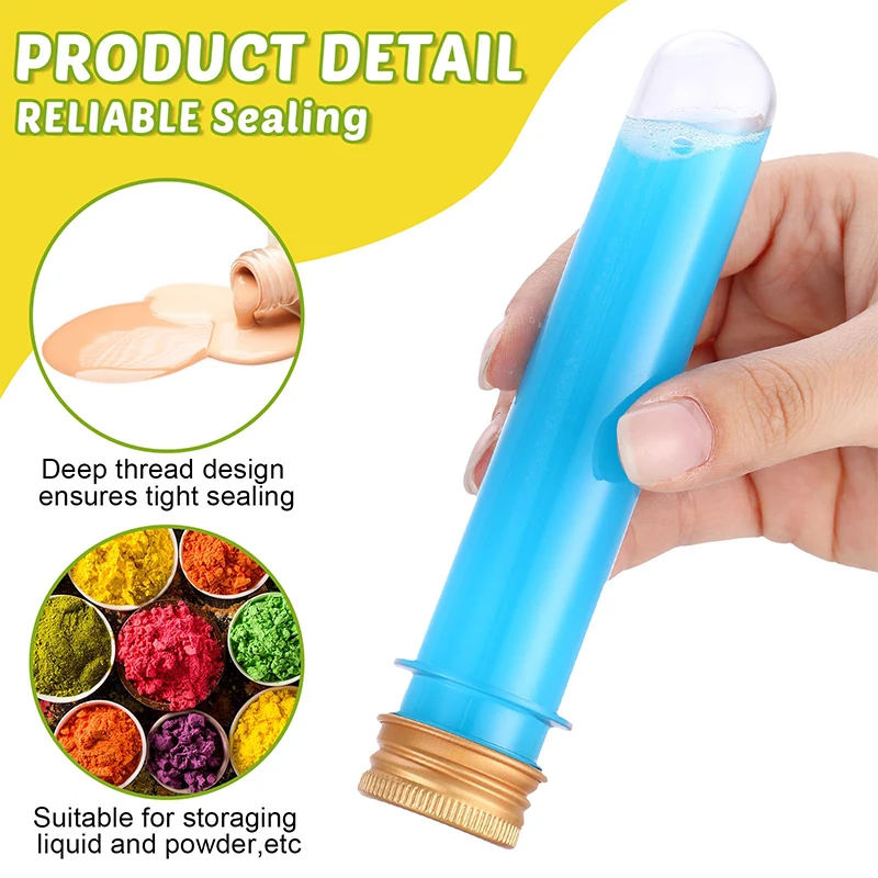 24Pcs 40ml Plastic Test Tubes with Screw Caps Tubes for Scientific Party Decoration Candy Bead Storage Bath Salt Lab Use