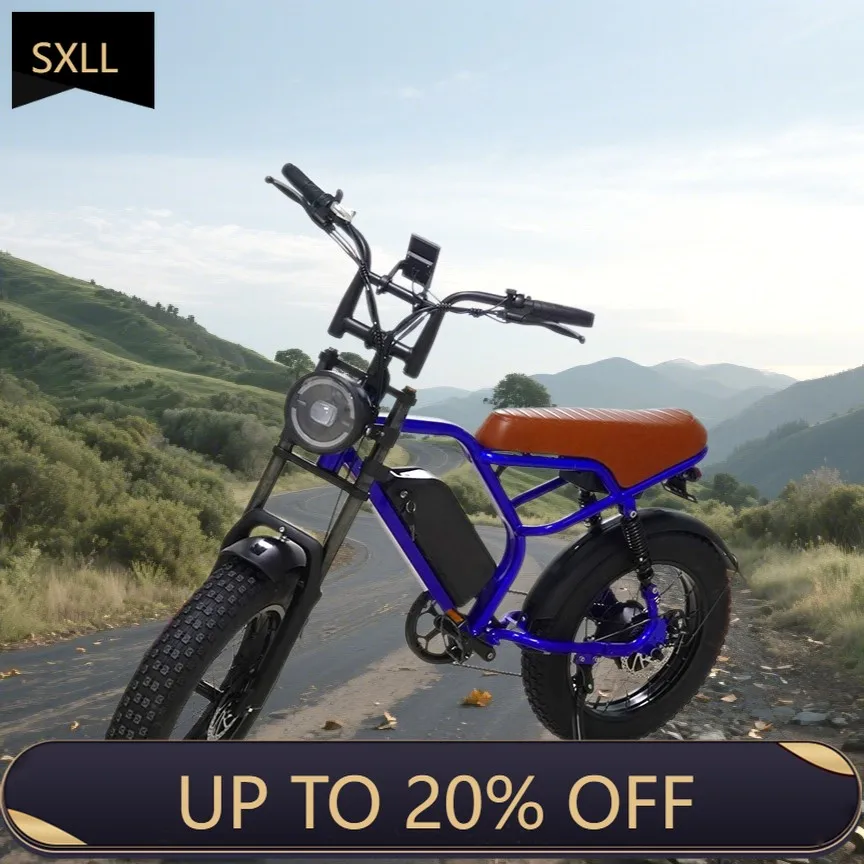 

SXLL 750W high-power brushless lithium battery 7-speed 20-inch fat tire adult mountain city electric bicycle