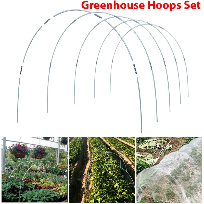 

Greenhouse Hoops Set Gardening Folding Fiber Rod Set Greenhouse Seedling Arch Shed Bracket Garden Plant Hoop Grow Tunnel Support