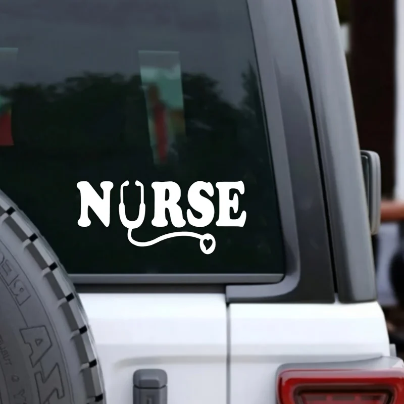 Cars,trucks, RVs, Campers, and White Window Decorative Car Stickers Decorative Car Decal of Nurse and Stethoscope for Laptops