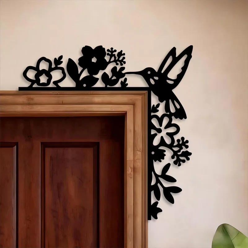 【2D Flat】Rustic Metal Hummingbird Wall Hanging – Perfect for Door Frame, Corner & Festive Decor – Great Gift for Home