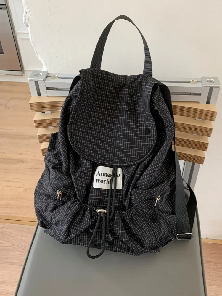 Fashionable Casual Nylon Backpack Women's Summer New Style Trendy Bag Korean Style Double Shoulder Bag Leisure Simple Design