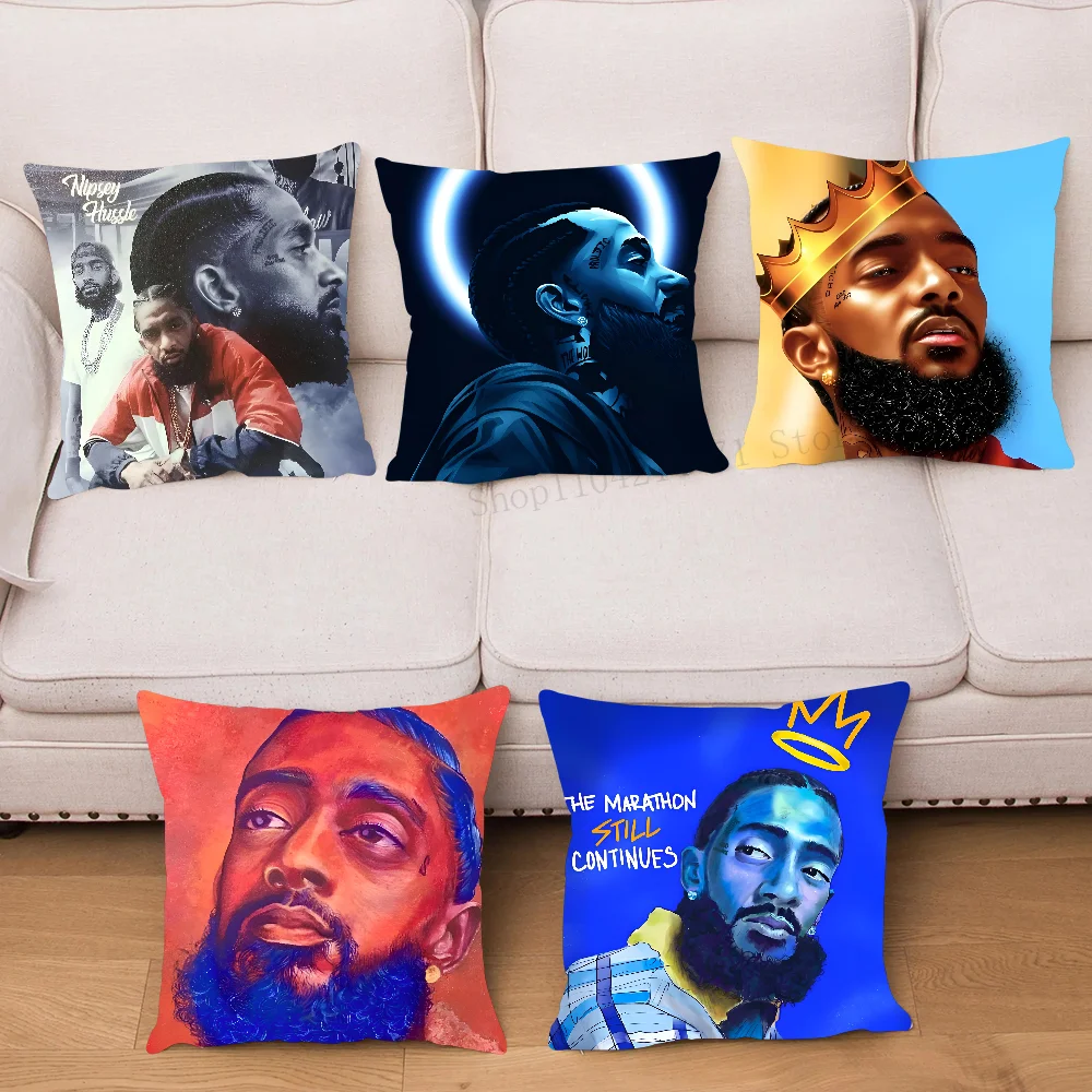 Rapper N-Nipsey Hussle Pillow Case Square Pillow Bedroom Sofa Leisure Comfort Cushion Car Living Room Home Decoration