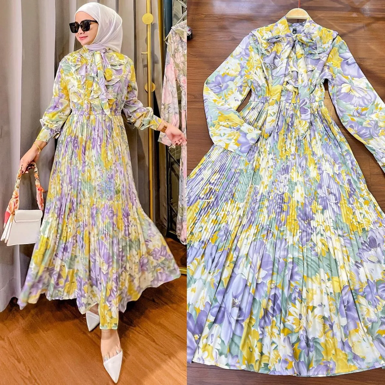 Jalabiya for Women Dress Flower Print Long Robe Morocco Dubai Kaftan Party Dresses Eid Ramadan Islam Vestidos Muslim Abayas