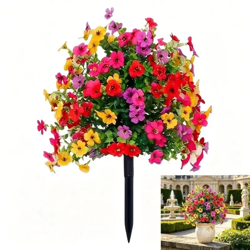 Artificial Flower,Artificial Petunias With Ground Stake, 18