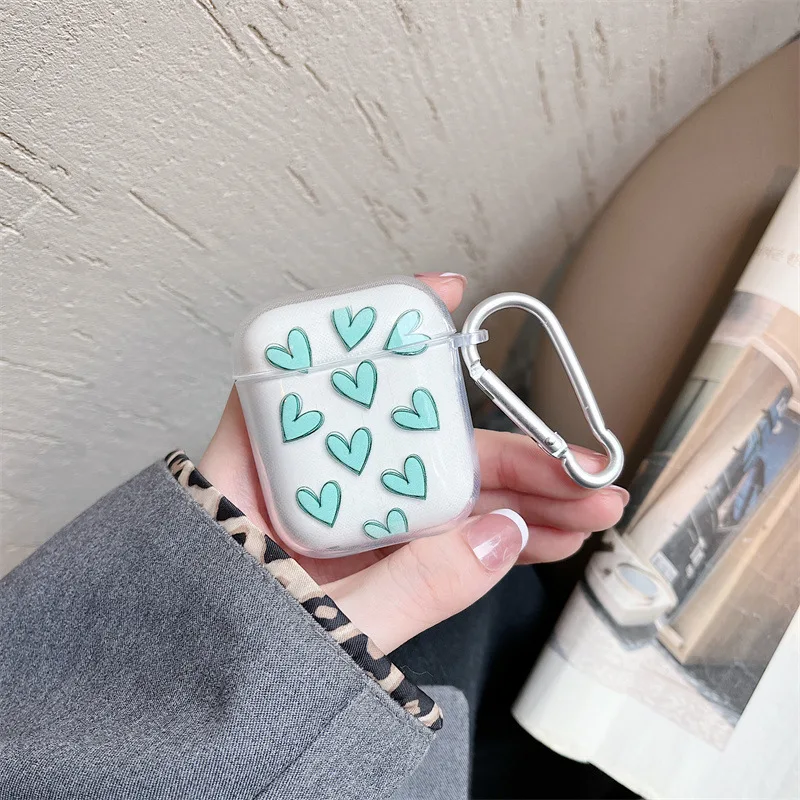 Serce z kwiatkiem etui na Apple AirPods 3/2/1 przezroczyste etui ochronne dla AirPods Pro 2. Etui z pękiem kluczy