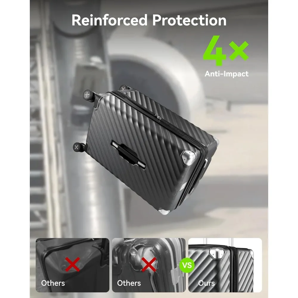 Bagagem de porta-malas de 26 polegadas com rodas giratórias, capacidade profunda e design expansível