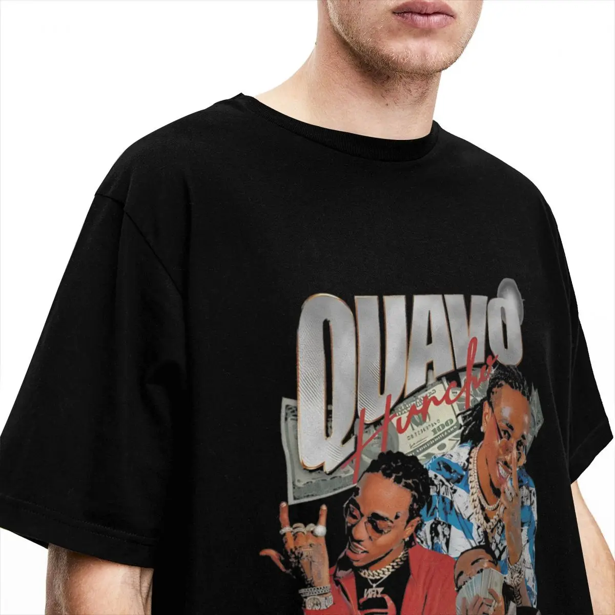 QUAVO Vintage Design Rapper Hip-Hop Men Women's T Shirt Merch Short Sleeve Round Collar T-Shirts 100% Cotton New Arrival Tops